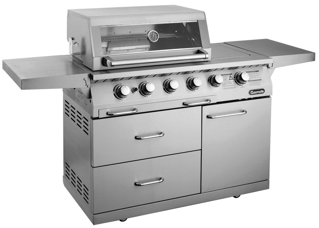 Platinum BBQ Series 4 burner - BQ 1010 6 burner - BQ 1011 FEATURES Premium gas BBQ Double skinned stainless steel hood with temperature gauge Stainless steel BBQ body, fascia, cabinet and side