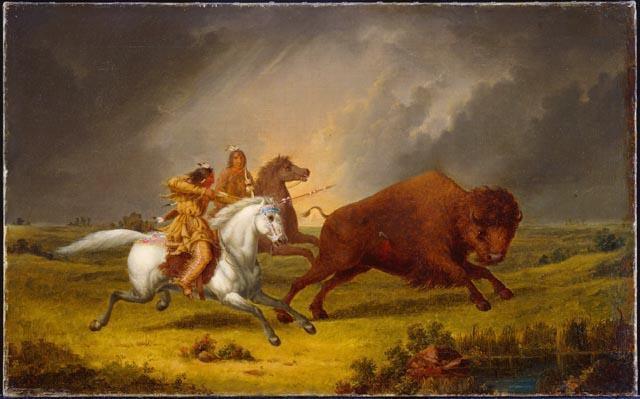 The introduction of horses by Spanish settlers changed the way Plains Indians hunted,