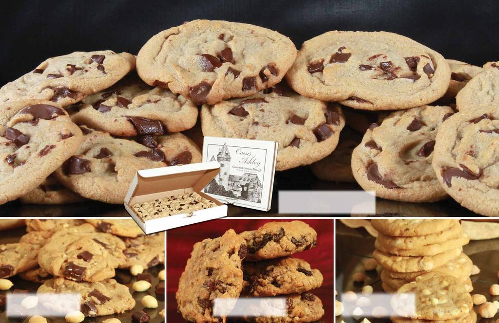 Easy to bake. All cookie doughs are pre-portioned. ALL OF OUR FOOD PRODUCTS PROUDLY M ADE IN THE 301 Chocolate Chunk Cookie Dough:* $17.00 2.