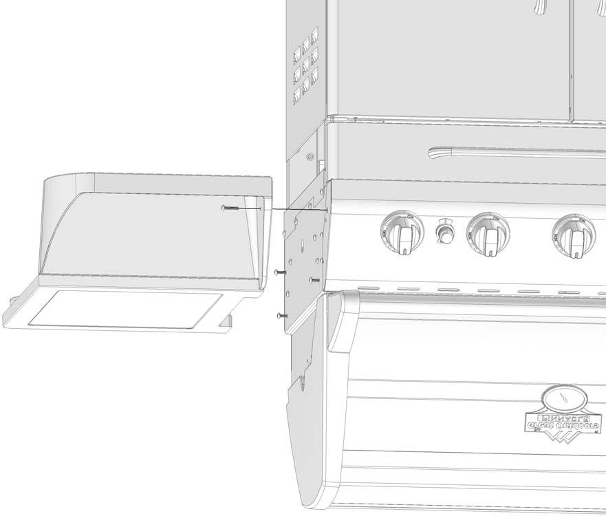 Do not discard the bolt - it will be used in the next step. A A Figure Y Figure Y: Step 38: Mount the side table to the side of the grill tub as shown.