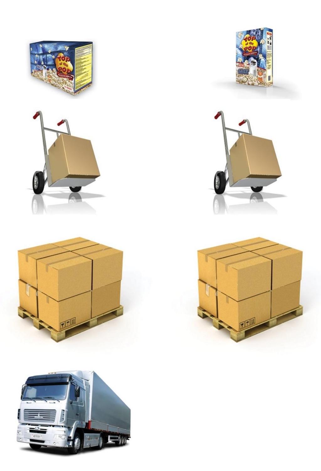 Logistics 15 packs = 1 box 3 paks = 1 box 6 display boxes = 1 carton 32 boxes = 1 carton Container quantities: Single bags 20 F Single bags 1000 cartons x 6 x 15 display boxes = 85 500 pieces 40 F