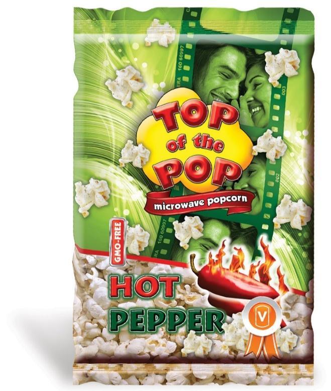 HOT PEPPER Ingredients: Popcorn, partially