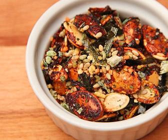 Soy Glazed Roasted Pumpkin Seeds Makes 2 cups Per 1/4 cup: Net Carbs 5.