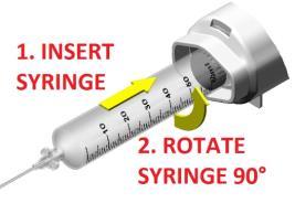 LOAD syringe with medicine according to the immunoglobulin package insert or as instructed by your healthcare provider, and immediately proceed to next step. 4.