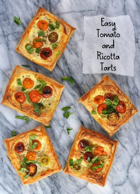 Crostata Ingredients to serve 6: 1 roll of ready-to-bake puff pastry 250g cream cheese Small jar of pesto Half a red pepper Few cherry tomatoes Optional extras like pitted olives and herbs Baking
