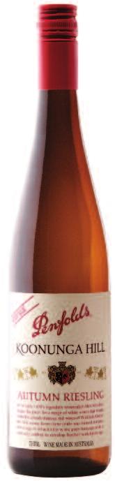 12 PENFOLD'S KOONUNGA HILL AUTUMN RIESLING 2014 SOUTH AUSTRALIA A sublime dry Riesling produced from the high Eden Valley in the Barossa Ranges and bottled with the same label as used in the 1970s