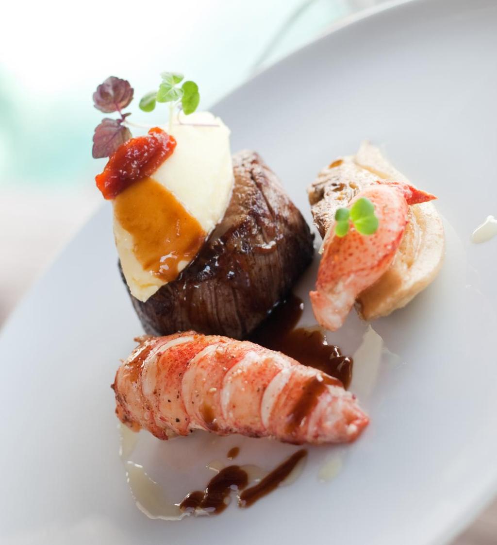 BACK TO SURF AND TURF SURF AND TURF PAN ROASTED AUSTRALIAN ANGUS BEEF AND HALF MALDIVIAN LOBSTER,