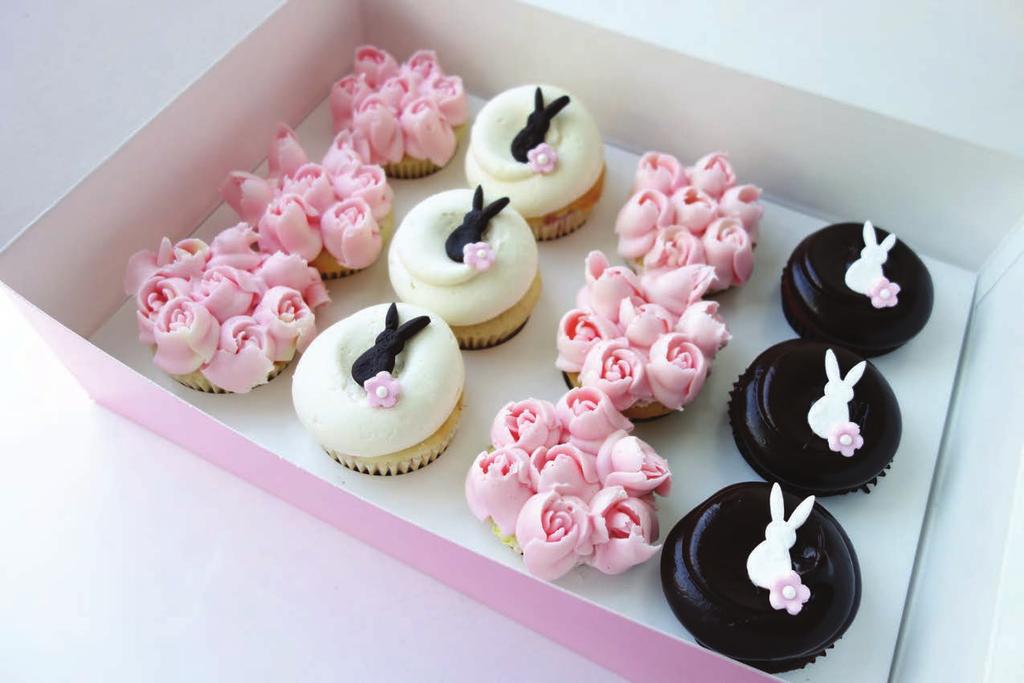 ~ GEORGETOWN CUPC AKE bunnies & blossoms dozen ~ GEORGETOWN CUPCAKE S BUNNIES & BLOSSOMS DOZEN includes 3 White Chocolate Easter Bunny cupcakes, 3 Chocolate Squared cupcakes decorated with white
