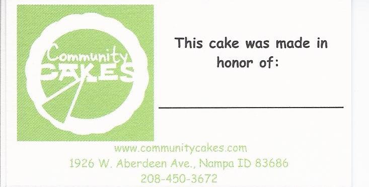 COMMUNITY CAKES