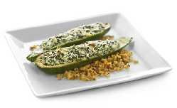 Baked Zucchini, Gluten Free Prep Time: 10 min. Cook Time: 35 min. Description: Baked zucchini stuffed with Stouffer s Spinach & Artichoke Dip.