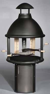 cm BBQ HIGH MODEL Stand with door Product code 43001440 total Ø 100 cm fireplace Ø 80/95 cm working height 80 cm BBQ LOW MODEL Low conical stand Product code 43001460 total Ø 100