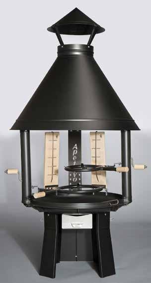 Apetivo fireplaces Tundra Grill APETIVO -fireplace basic equipment includes: hood and rain cap 2 adjustable swing-out skillets with a lifting mechanism
