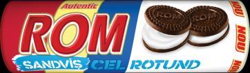 Cocoa, Rum & Whipped Cream Filling 36g Rom Sandwich Cocoa & Rum Filling Round Biscuits 60g Rom Sandwich Vanilla &