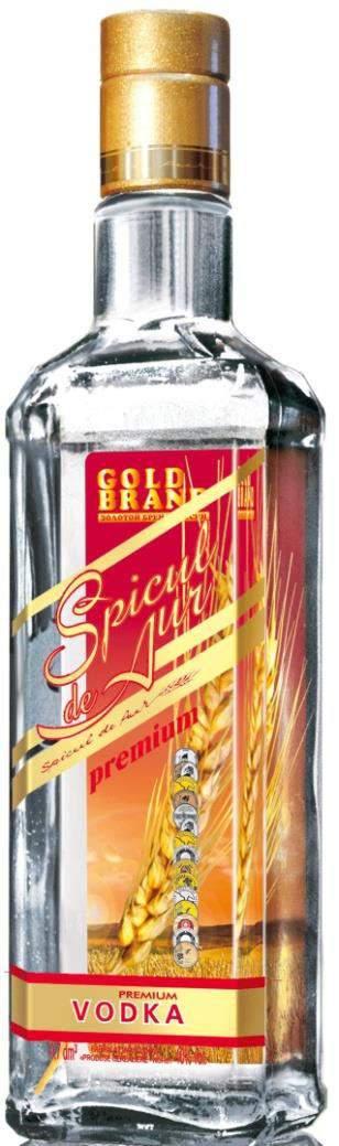 Vodka "Spicul de Aur Premium " with natural «golden» ear of wheat placed inside the bottle "Spicul de Aur Premium" is an exclusive version of already popular "Spicul de Aur classic" vodka.