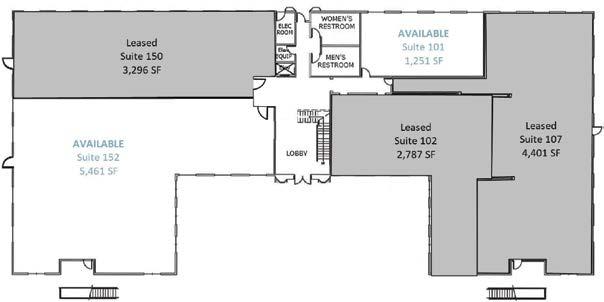 15/SF + Utilities (TIA negotiable) SUITE 257 518 SF AVAILABLE SUITE 253 SUITE 251 SUITE 201 SUITE 203-802 SF
