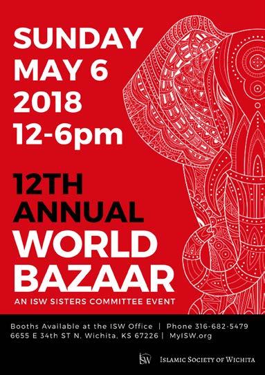 VENDOR CALL 13 TH ANNUAL WORLD BAZAAR May 6, 2018 12-6pm BOOTHS NOW AVAILABLE! for Booths for Booths with space for double tables or clothing racks Limited! Only 8 Restaurant Slots Available NEW!