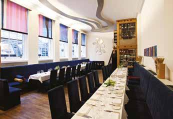 THE RESTAURANT With seven huge windows opening on to a intimate courtyard, The Restaurant, the original Drapers Hall, features a stunning double height wine tower and seven original John