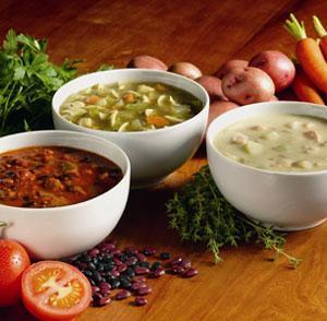 Soup Station Soup Station Served in Cups Your Choice of 2-3: French Onion Soup Chicken Soup with Tiny Matzo Balls Warm Zucchini Vichyssoise With Basil Oil and Crispy