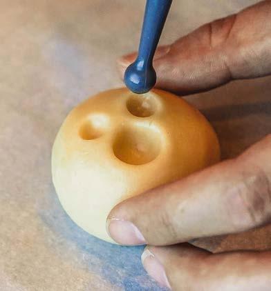 the center of the cookie dough. B.
