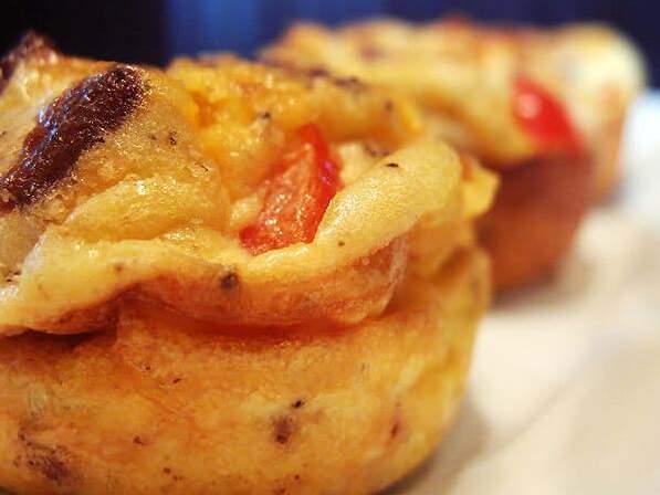 Cheesy Frittata Muffins INGREDIENTS 8 Large Eggs 1/2 Cup Half n Half 4 Oz. Bacon (pre-cooked and chopped) 1/2 Cup Cheddar Cheese 1 Tbsp. Butter 2 tsp. Dried Parsley 1/2 tsp. Pepper 1/4 tsp.