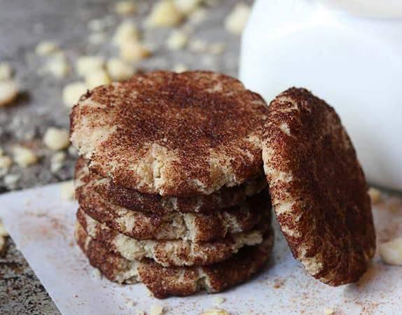 Keto Snickerdoodle Cookies INGREDIENTS 2 Cups Almond Flour 1/4 Cup Coconut Oil 1/4 Cup Maple Syrup [You can find the recipe on my website!] 1 Tbsp. Vanilla 1/4 tsp. Baking Soda 2 Tbsp.