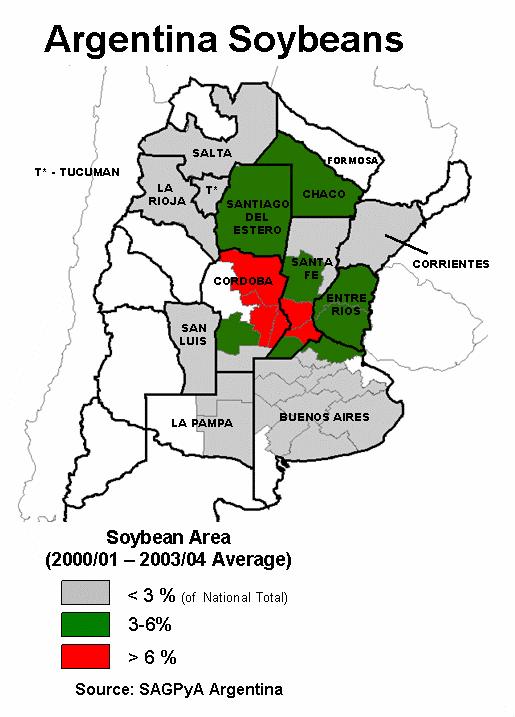 39000 34000 29000 24000 19000 14000 9000 Argentina's Production of Soy Bean Vs % to World Total Production 1991 1992 1993 Production ('000 MT) 1994 1995 1996 1997 1998 1999 2000 2001 Consumption 2002