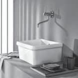 LAVELLI PER CUCINA LAY-ON KITCHEN SINKS classic NAIADE 90 Lavello per installazione su mensola. Rubinetteria a parete. NAIADE 90 Kitchen sink to be installed on brackets. Wall-mounted tap.
