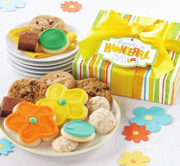 Each tender cookie is generously frosted and then individually wrapped perfect for sharing. A delicious way to say have a great day! 16 cookies. #202751 $39.99 C.