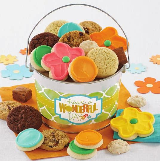 Best of all, we ve included a delicious assortment of buttercream frosted flower cut-out cookies. It s so cute, you may want to order one for yourself! Measures 11 tall. 12 cookies. #202781 $39.99 D.