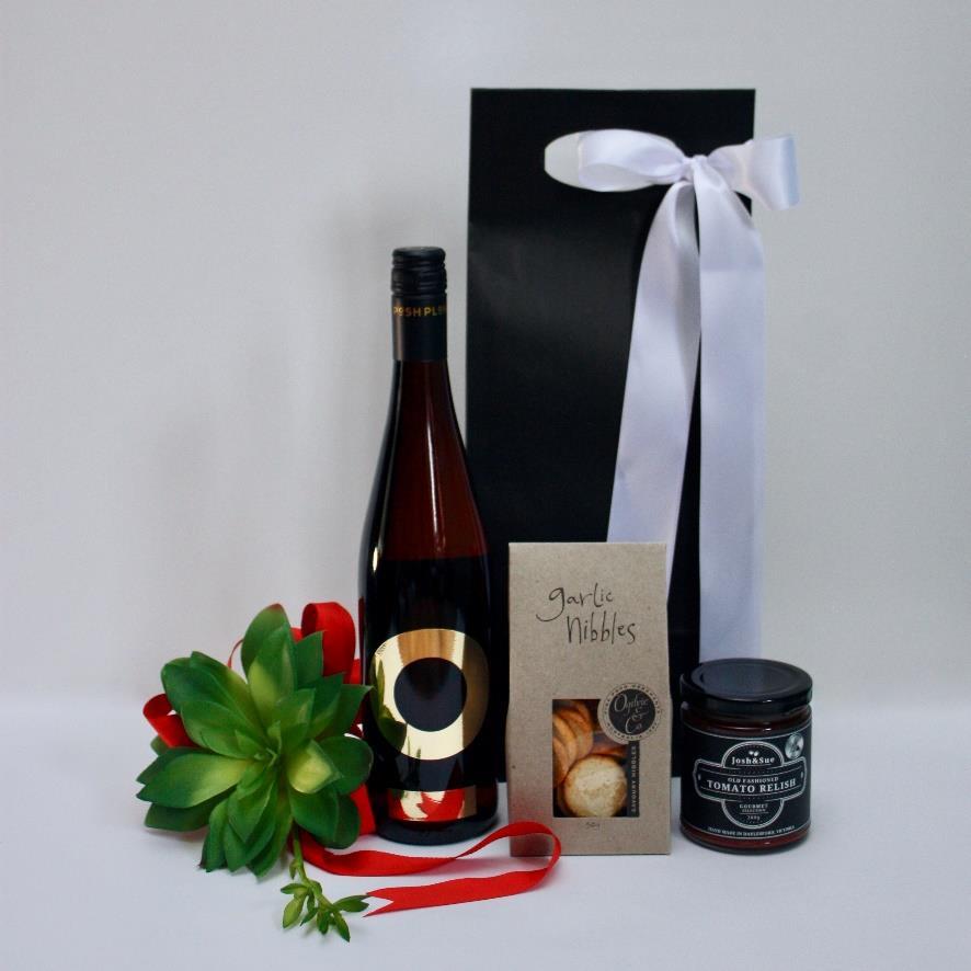 Wine & Savoury Gift Bag Posh Plonk 750ml Pinot Grigio Naked Edition Josh & Sue Old Fashioned