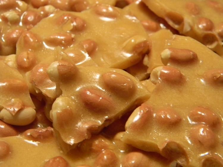 Peanut Brittle 1 stick unsalted butter ½ cup granulated sugar ¼ cup honey 1 cup unsalted peanuts 1 tsp. vanilla extract 1 tsp. coarse kosher salt 1.