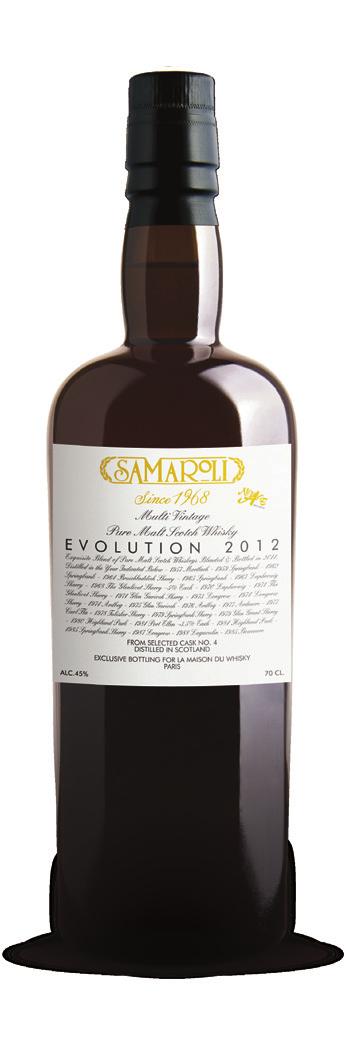 Whisky Selection 70 cl Evolution 2012 A harmonious vatting of whiskies aged from ten to over forty years in special sherry and oak casks, produced exclusively by Scotland s last artisan distilleries,
