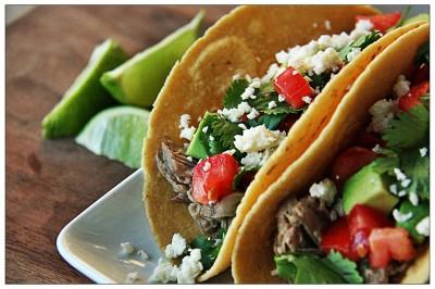 Slow Cooker Pulled Pork Tacos with an Avocado Grapefruit Salad KID NOTE: The kids were not huge fans of the salad, but ate the tacos really well!