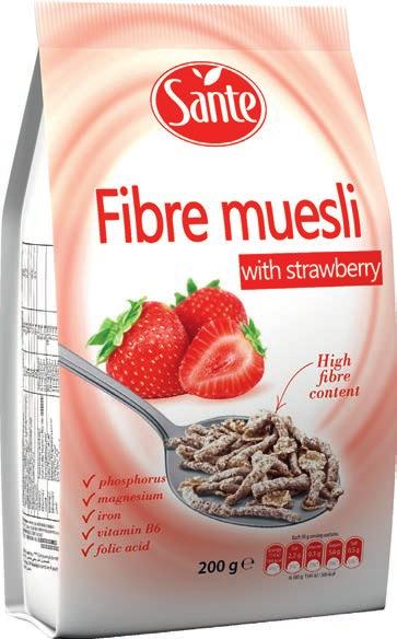 Sante MUESLI for breakfast is something the whole family can benefit from every day. SANTE Fibre muesli is a unique composition of cereals and fruit.