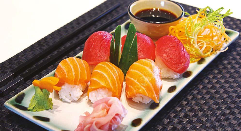 SUSHI SALMON AND TUNA NIGIRI IDR 98,000 All sushi and sashimi