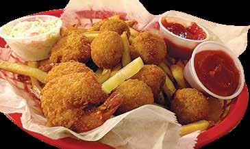 FINGER FOODS All In a Basket Entrees are Served with a Bowl of our Homemade Soup or Fresh Salad and French Fries. Fish and Chips 8.