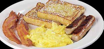 85 Three eggs, two bacon, two sausage links and 1/2 order of French Toast Cinnamon French Toast Special 7.