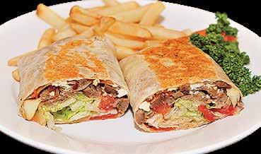 DELICIOUS WRAPS All Wraps are Served with a Bowl or Our Homemade Soup or Fresh Salad, French Fries, Coleslaw and a Pickle Spear Gyros Wrap 8.