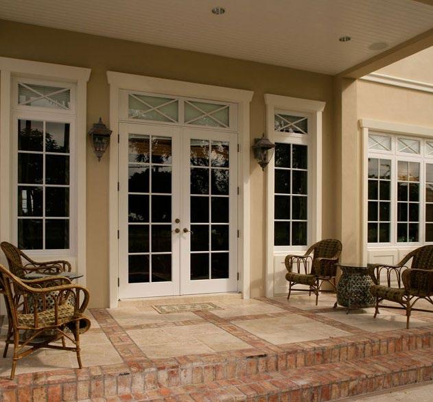 450 ESTATE ENTRANCES BY WINDOOR FEATURES Outswing configuration 2" thick (nominal) door panels Complete frame, threshold and Weatherstripping Extruded snap-on glazing beads (in contoured ogee or