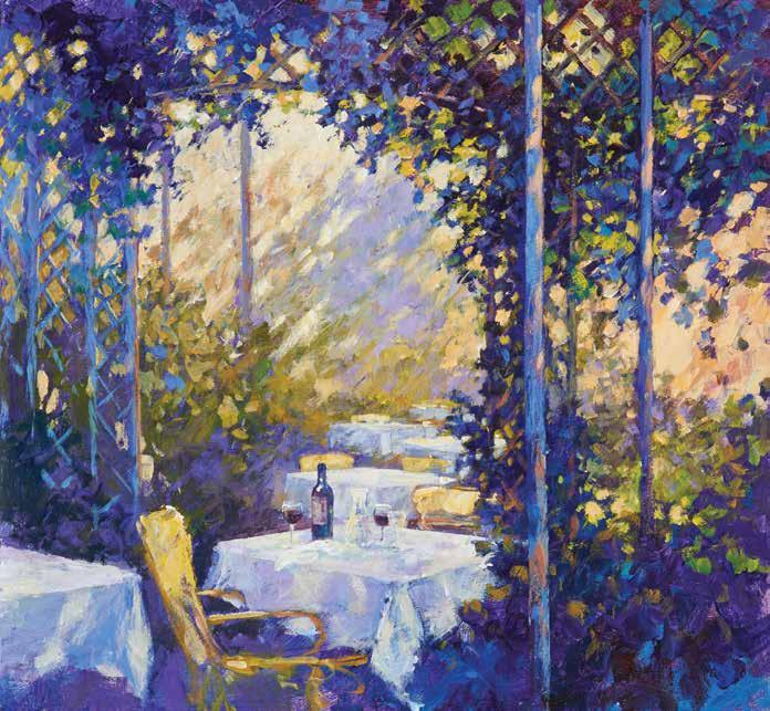 To capture and express the exhilaration of a sunlit landscape or the tranquillity of a gently flowing river or the soft dappled shade of a Mediterranean café is a challenge I relish.