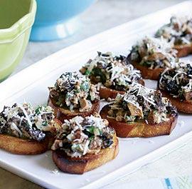 Wild Mushroom Toasts by Tasha DeSerio These toasts are best slightly warm, so hold off on toasting the bread until just before serving.