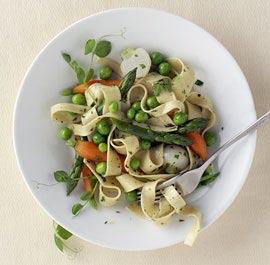 Spring Vegetable Ragout with Fresh Pasta by Allison Ehri Kreitler This quick pasta is spring incarnate: fresh baby vegetables and their tender shoots, delicate pasta, and a light, brothy sauce.