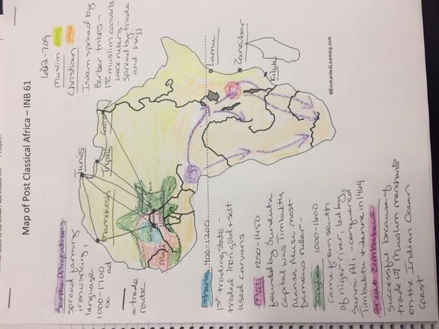 Closure INB 61 Use your completed map to help you create a summary of the development of African civilizations in the Post