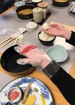 (battleship sushi), temaki (hand wrapped sushi), maki sushi (roll sushi) and more.