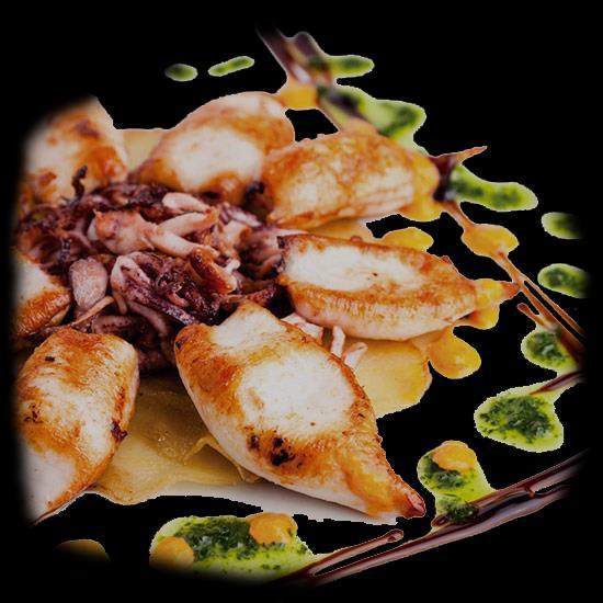 Jela od ribe - Fish dish Lignje pržene Fried squids Lignje sa žara Grilled squids Orada sa žara Grilled sea bream Brancin sa žara