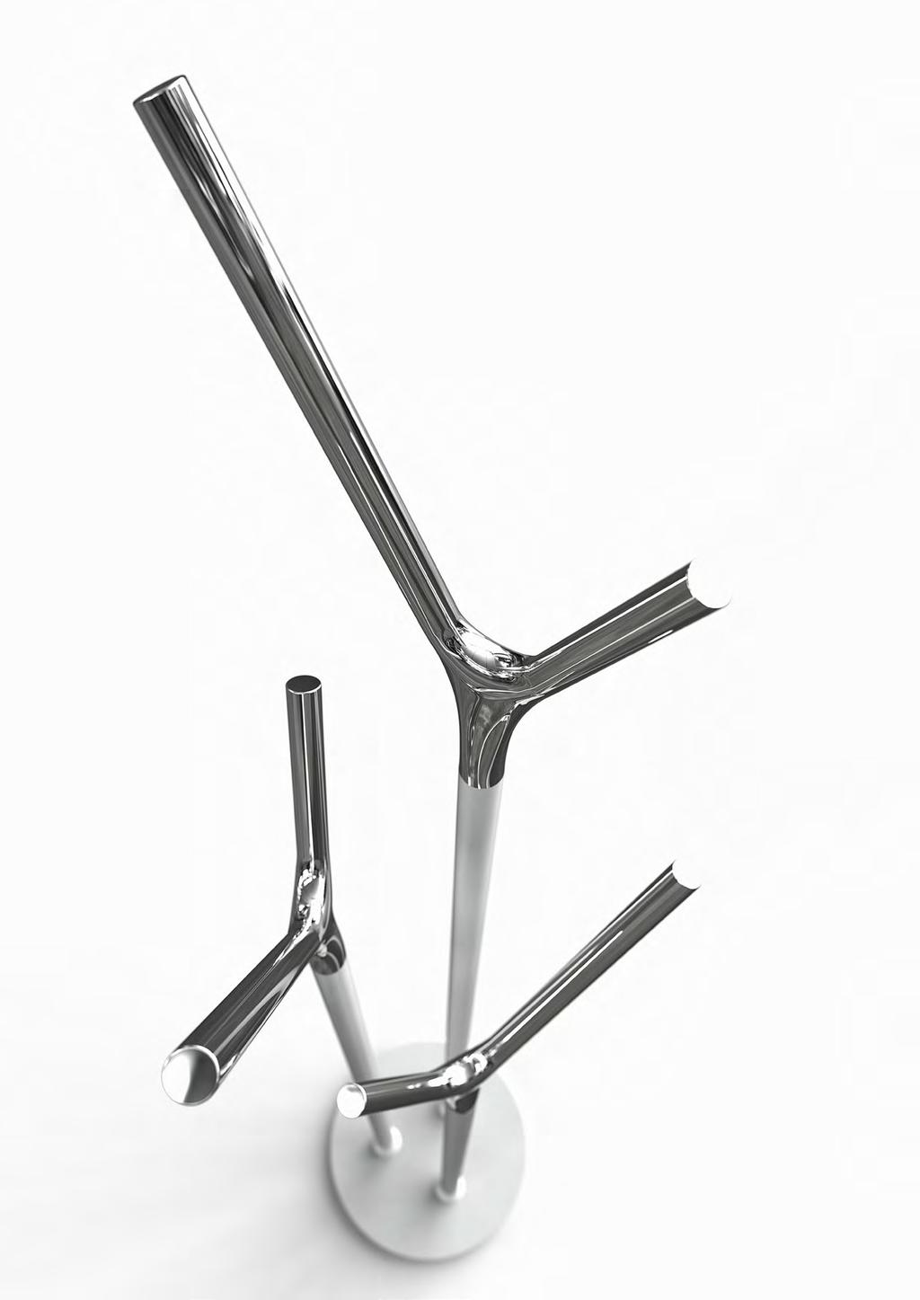WISHBONE HALL STAND Design: Busk+Hertzog Material: Steel / Stainless Steel Brushed: W1001 Black: W1001-B Gray: W1001-DG White:
