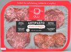 Paired antipasto selections such as Cubed Cheddar, Smoked Hard Salami, Spicy Calabrese Salami,