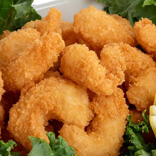 delicious crispiness and a perfect crunch Hand-breaded shrimp