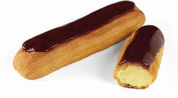 ECLAIRS THE BELGIAN VERSION A shiny choux pastry shell and an unctuous vanilla custard cream.