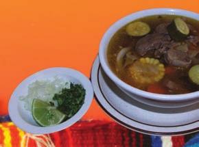 99 Homemade soup with pork meat and Oaxacan Hierba Santa herb MENUDO $13.